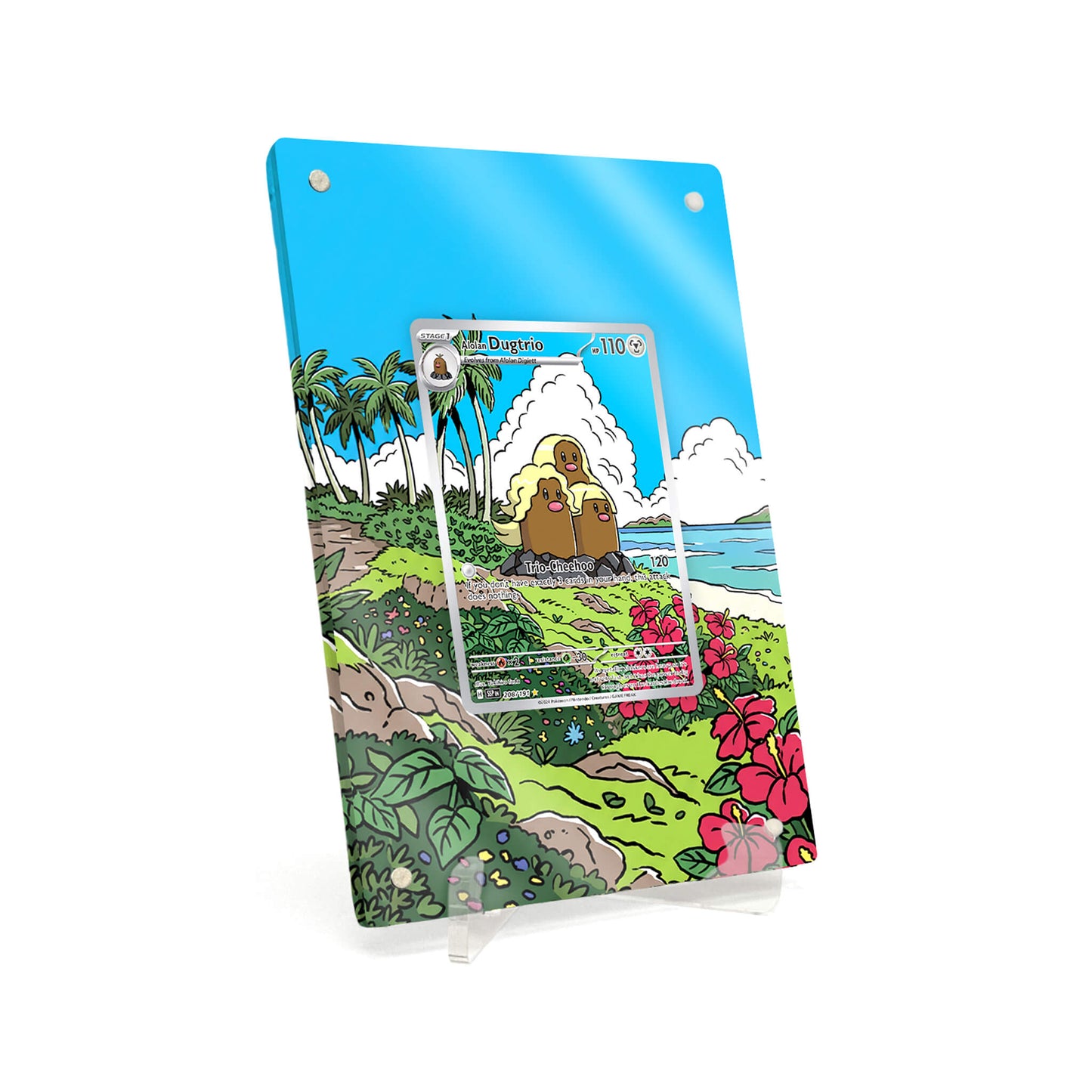Extended Artwork Display Case Rahmen passend für Pokemon Alolan Dugtrio Surging Sparks (SSP) #208