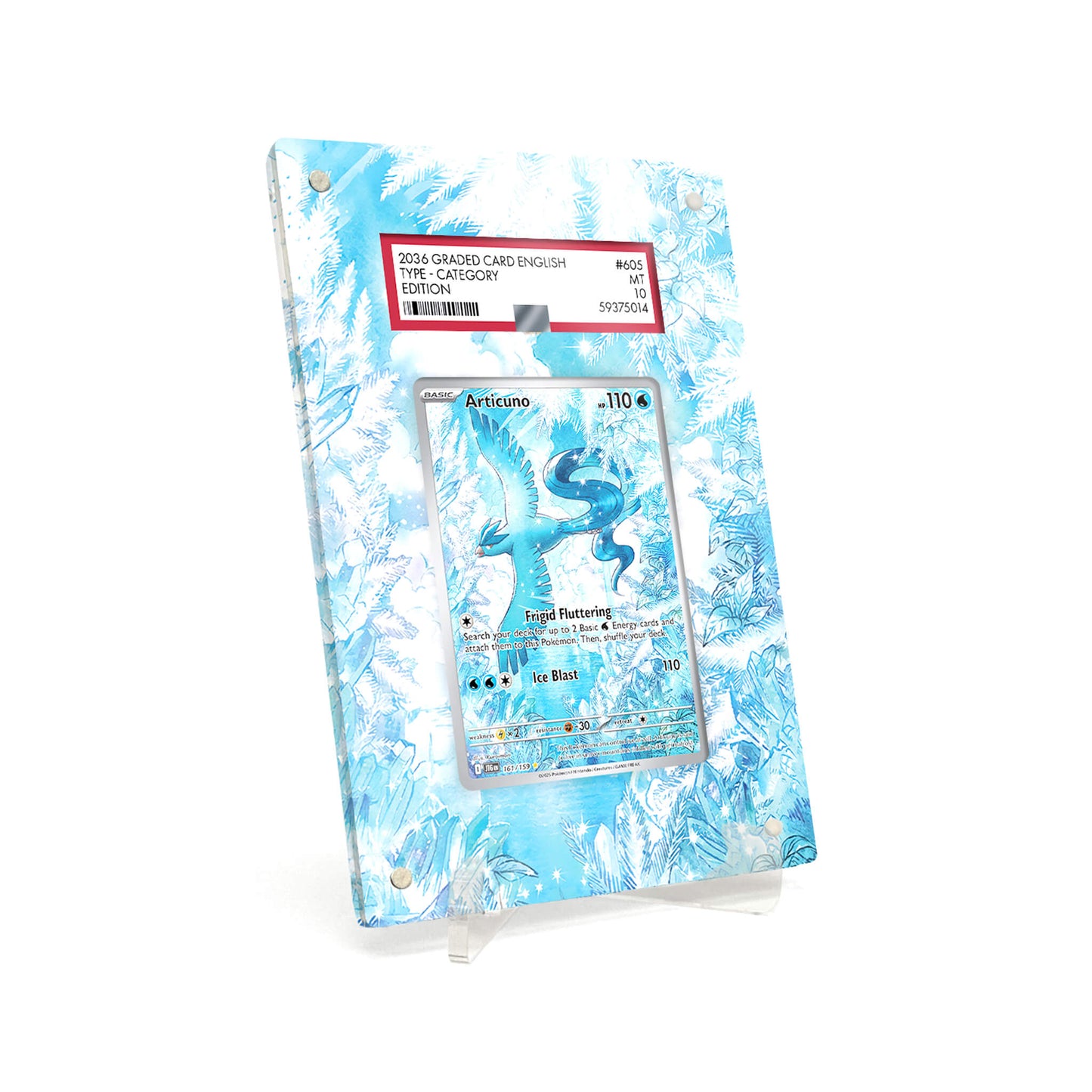 Extended Artwork Display Case Rahmen passend für PSA Pokemon Articuno Journey Together (JTG) #161