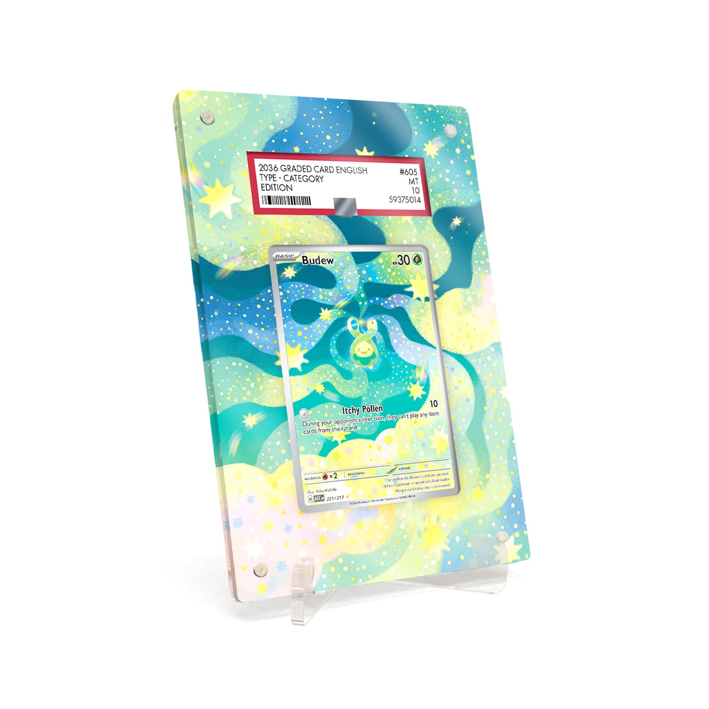 Extended Artwork Display Case Rahmen passend für PSA Pokemon Budew Ascended Heroes (ASC) #221