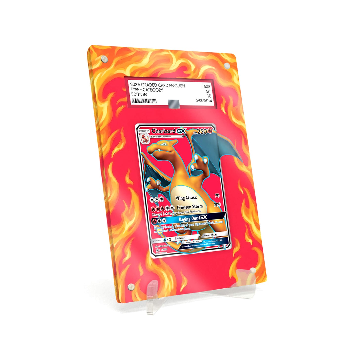 Extended Artwork Display Case Rahmen passend für PSA Pokemon Charizard-GX Sun & Moon Promos (SMP) #SM60