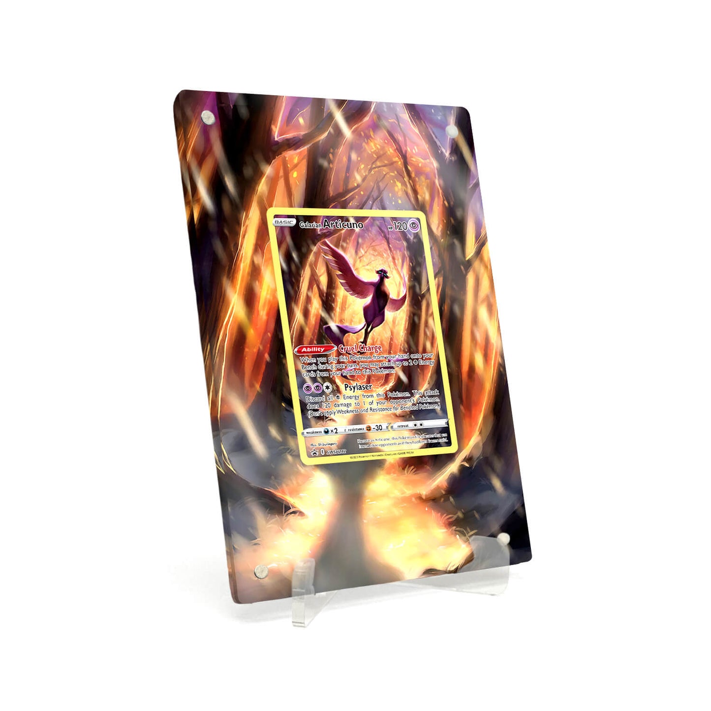 Extended Artwork Display Case Frame suitable for Pokemon Galarian Articuno Sword & Shield Promos #SWSH282