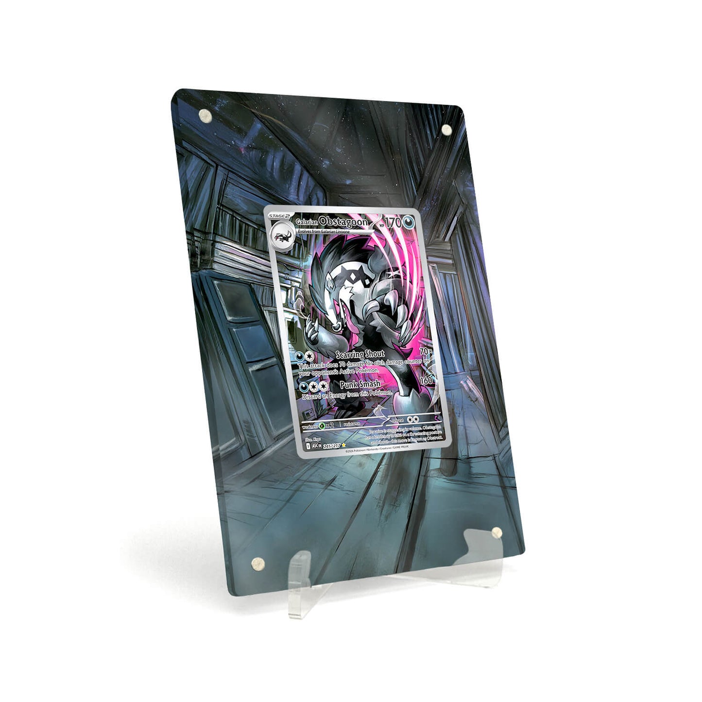 Extended Artwork Display Case Rahmen passend für Pokemon Galarian Obstagoon Ascended Heroes ASC 245