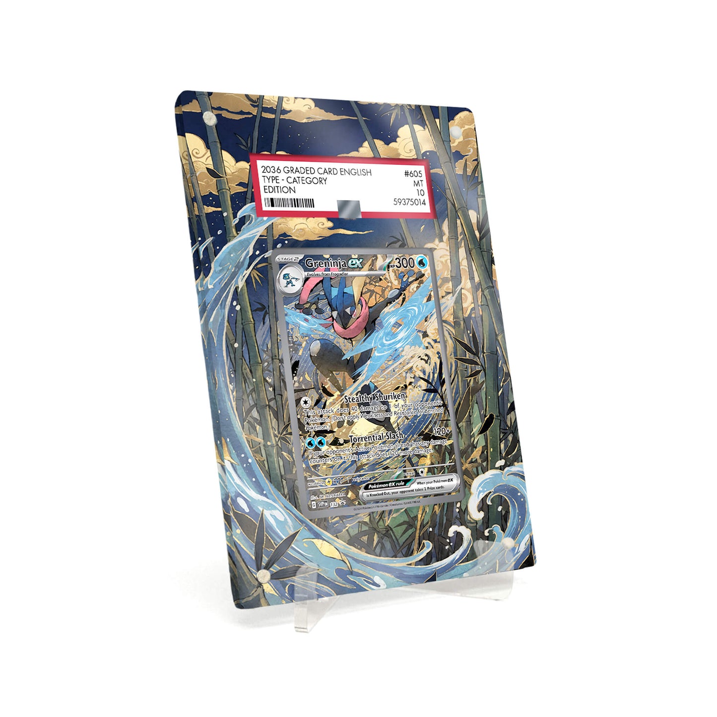 Extended Artwork Display Case Rahmen passend für PSA Pokemon Greninja ex Scarlet & Violet Promos (SVP) #132