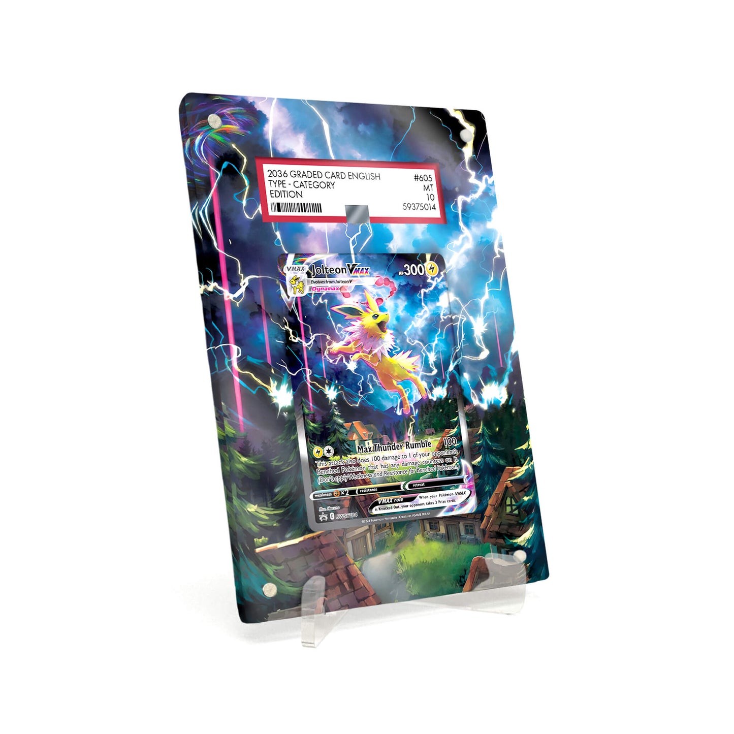 Extended Artwork Display Case Rahmen passend für PSA Pokemon Jolteon VMAX · Sword & Shield Promos #SWSH184