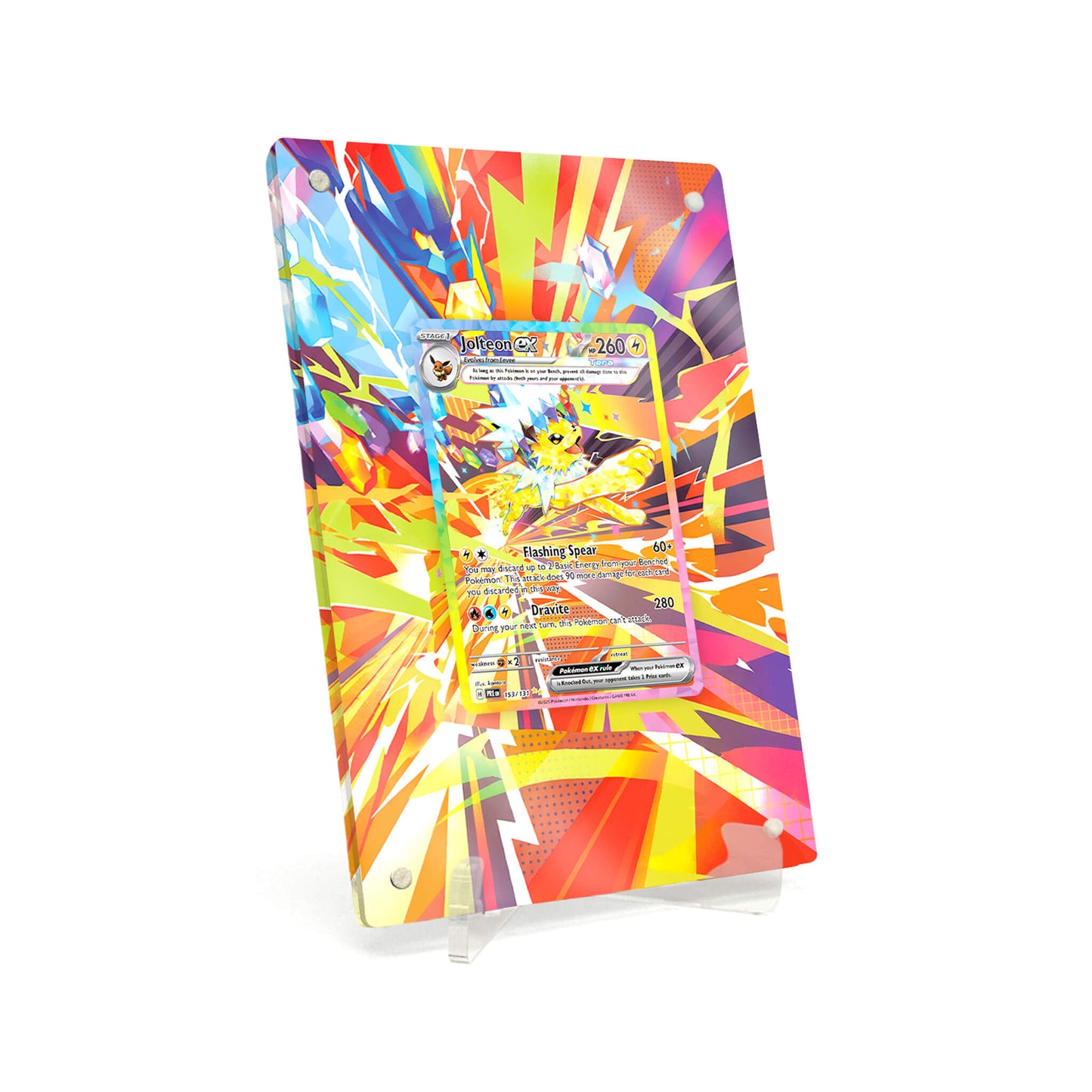 Extended Artwork Display Case Frame suitable for Pokemon Jolteon ex Prismatic Evolutions (PRE) #153