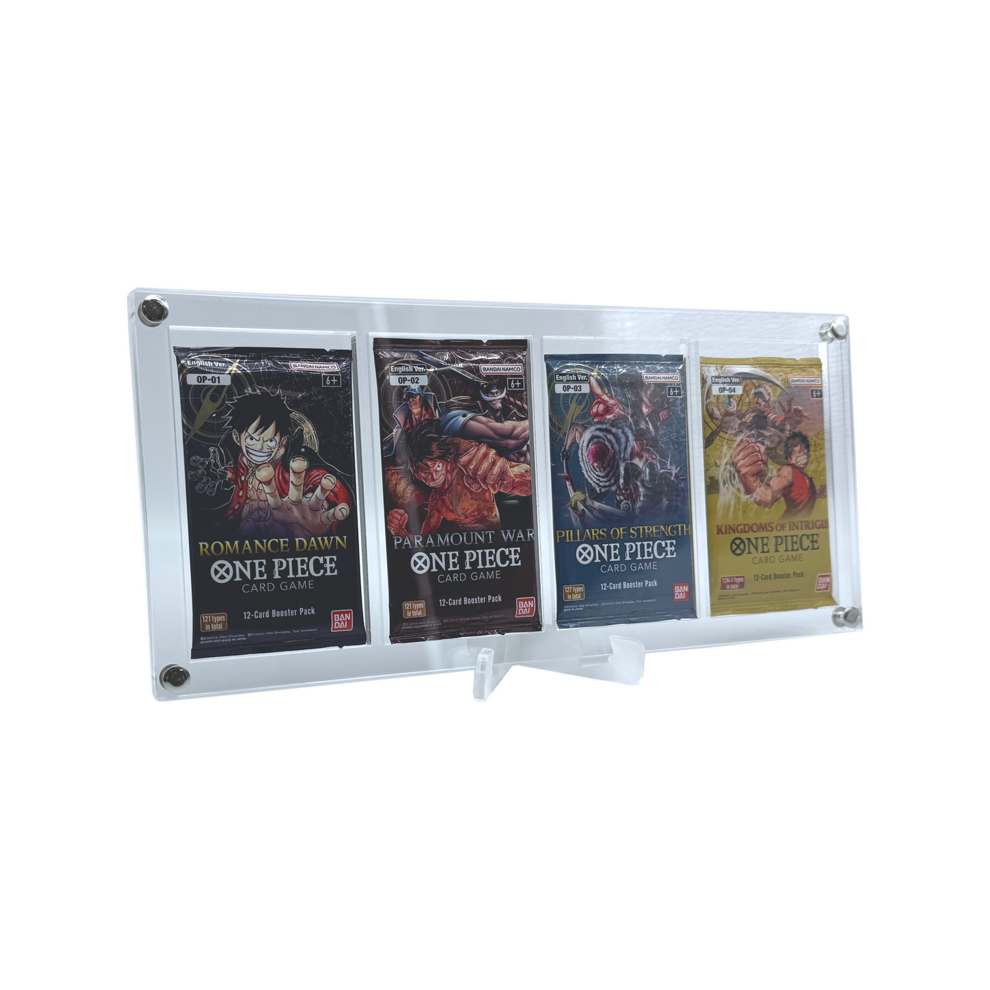 Acrylic Case suitable for One Piece 4x Booster English including Acrylic Stand Frame Display