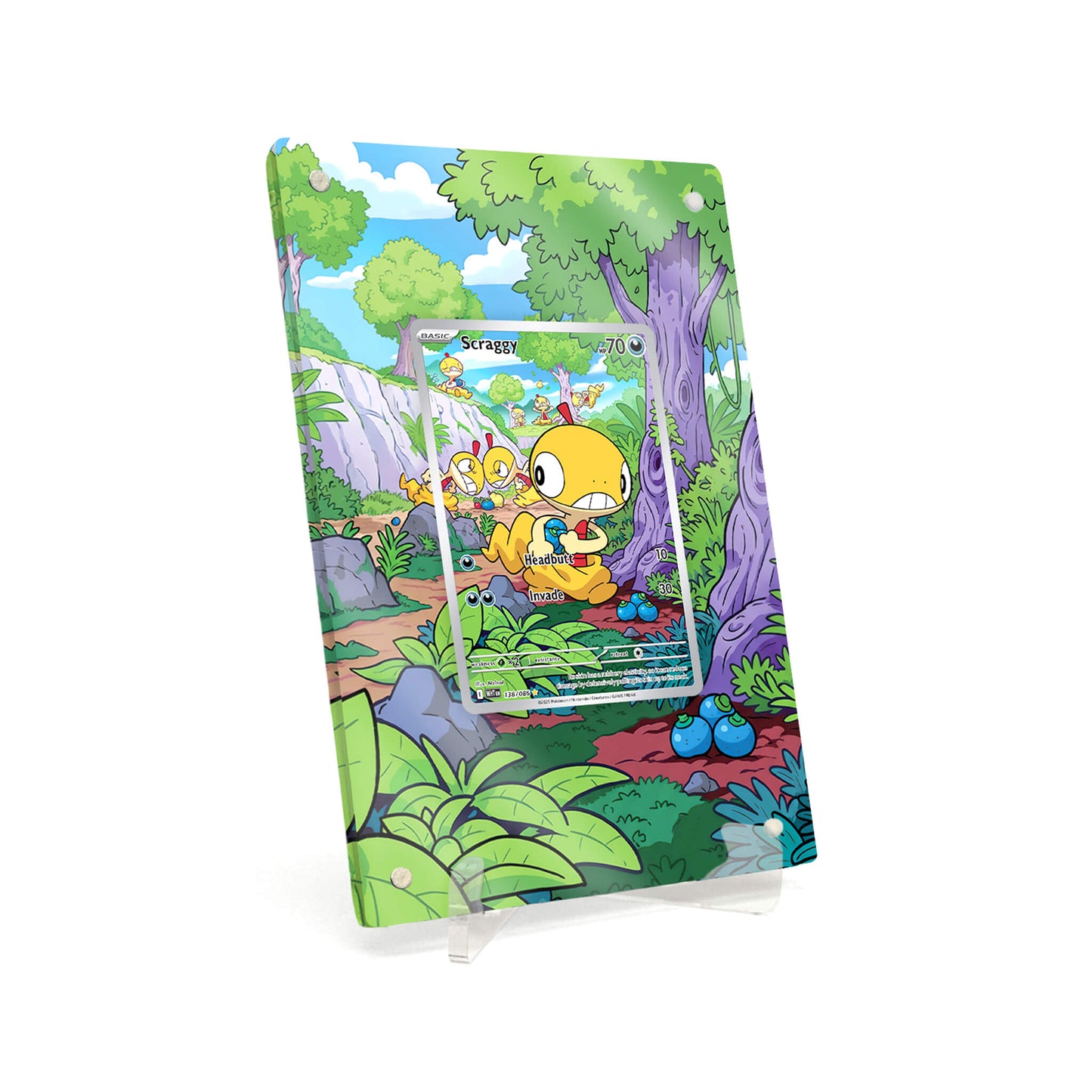 Extended Artwork Display Case Rahmen passend für Pokemon Scraggy White Flare (WHT) #138