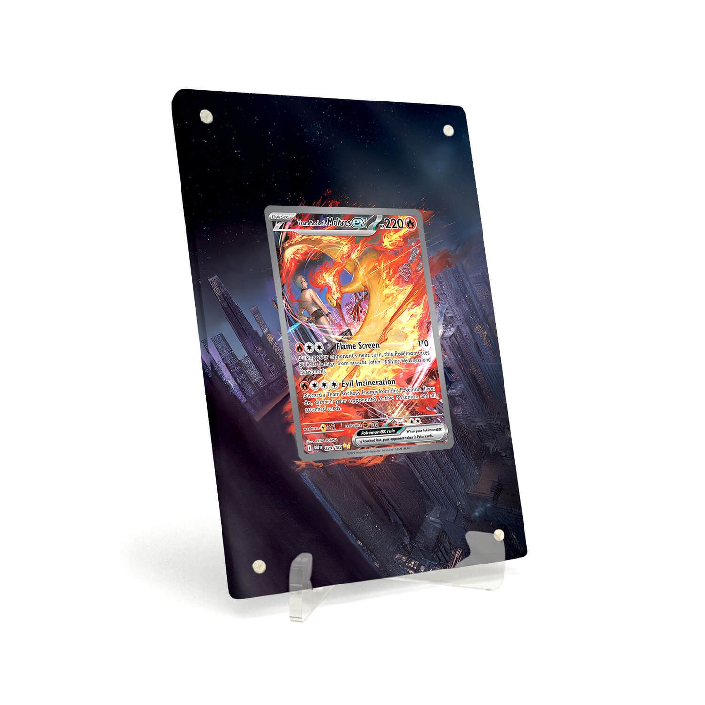Extended Artwork Display Case Rahmen passend für Pokemon Team Rockets Moltres ex Destined Rivals DRI 229