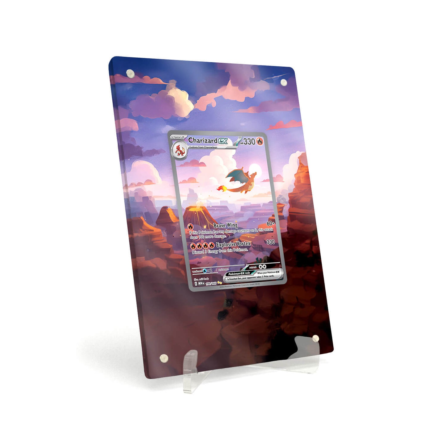 Extended Artwork Display Case Frame suitable for Pokemon Charizard ex MEW 199