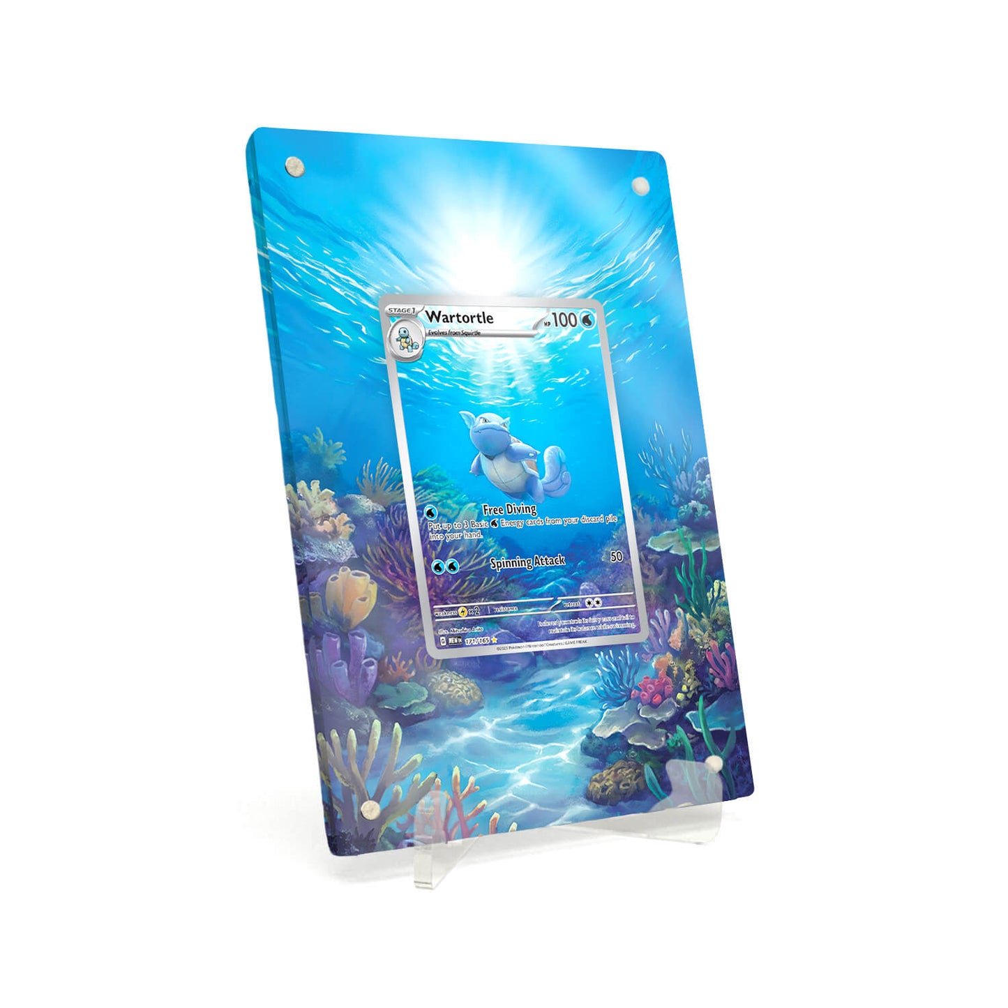 Extended Artwork Display Case Frame suitable for Pokemon Wartortle 151 (MEW) #171