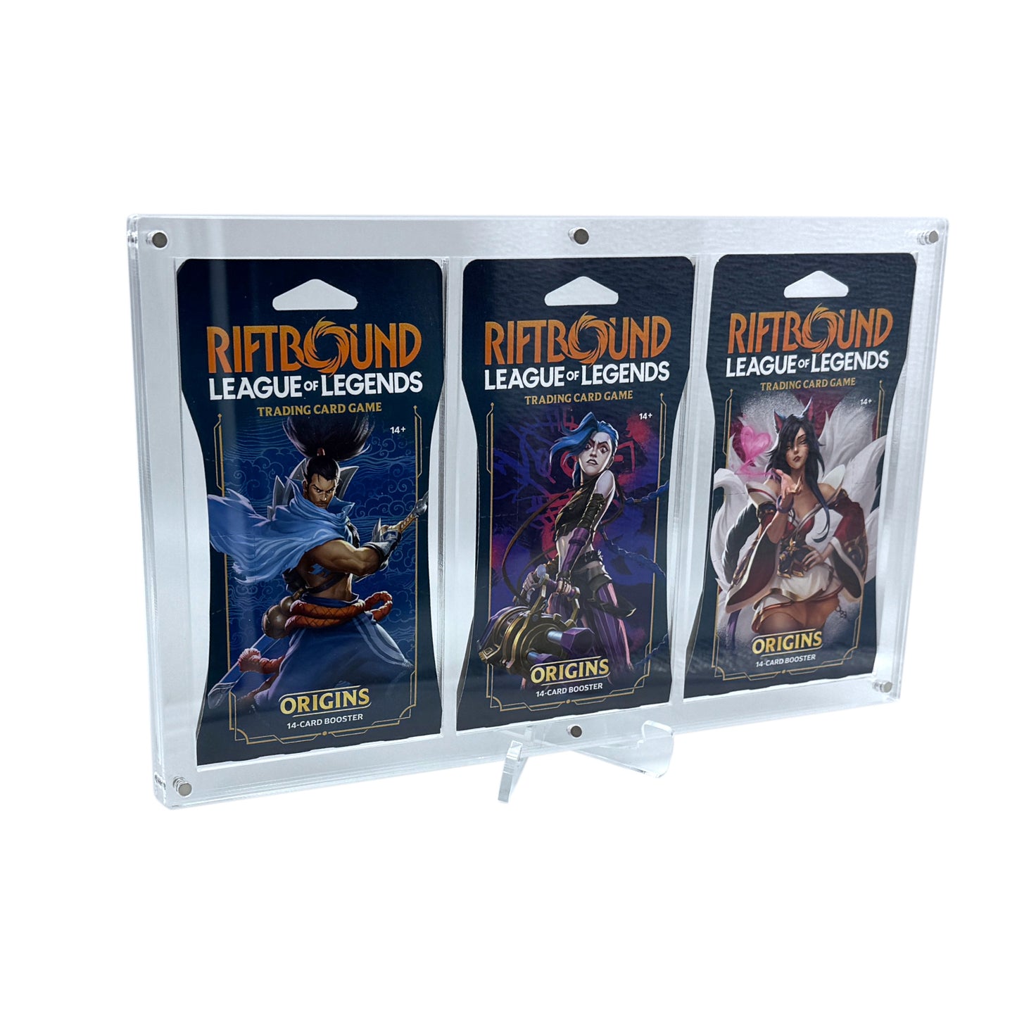 Acryl Case passend für League of Legends Riftbound 3x Sleeved Booster magnetisch inklusive Acryl Ständer