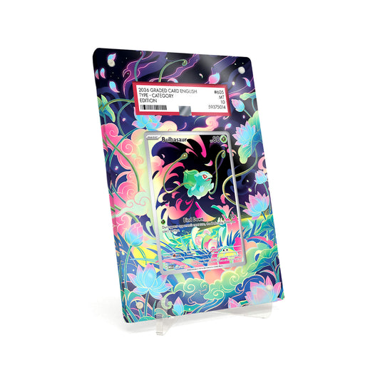 Extended Artwork Display Case Rahmen passend für PSA Pokemon Bulbasaur Mega Evolution (MEG) #133