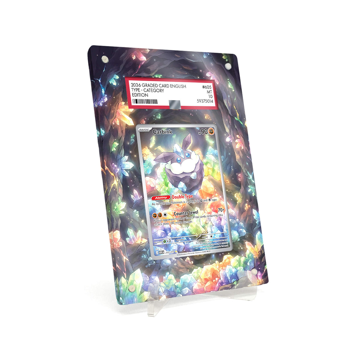 Extended Artwork Display Case Rahmen passend für PSA Pokemon Carbink Ascended Heroes (ASC) #242