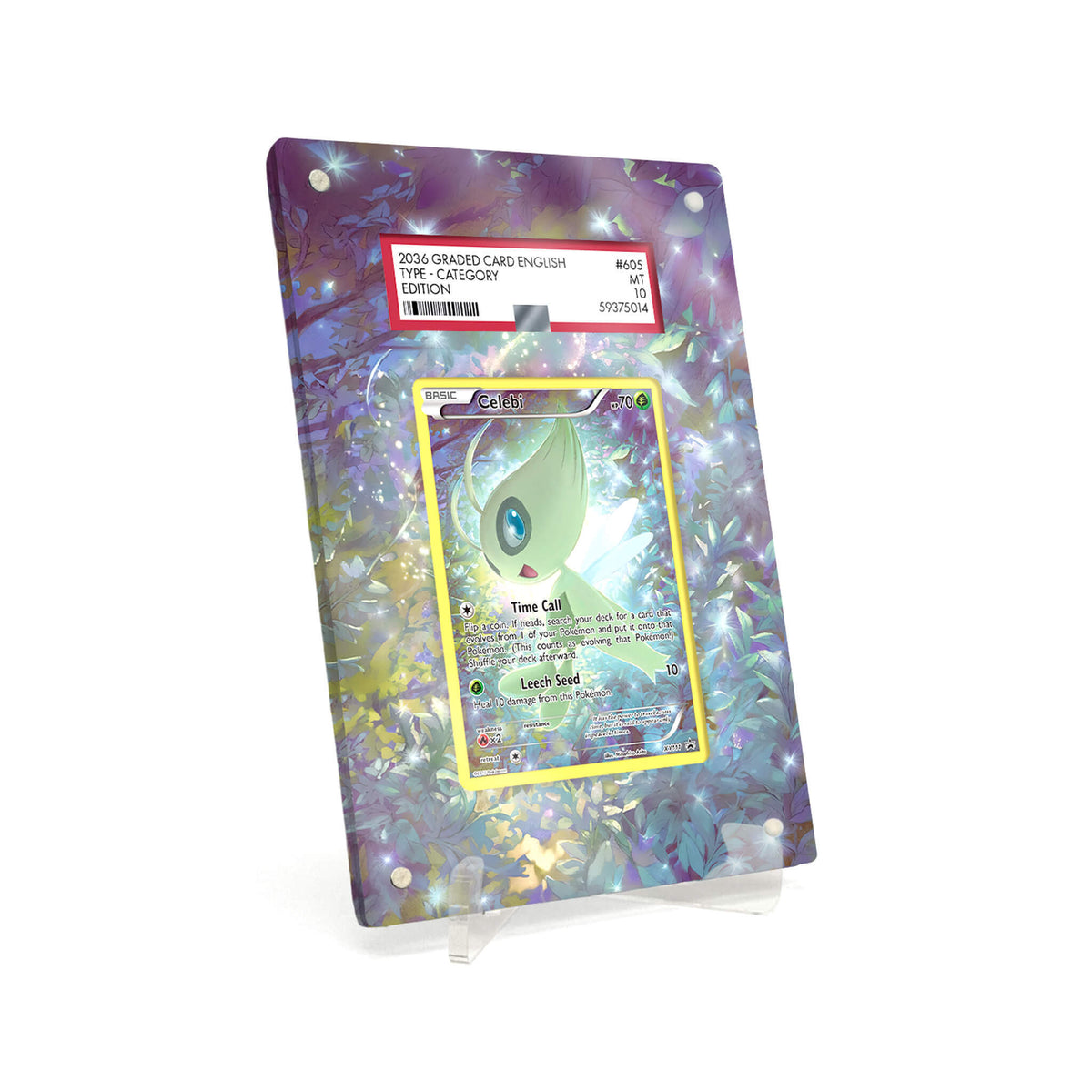 Extended Artwork Display Case Frame suitable for PSA Pokémon Celebi XY Promos (XYP) #XY111