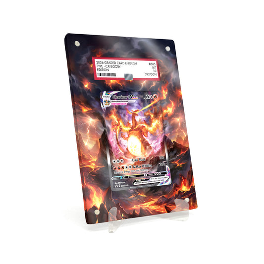 Extended Artwork Display Case Rahmen passend für PSA Pokemon Charizard VMAX Sword & Shield Promos #SWSH261