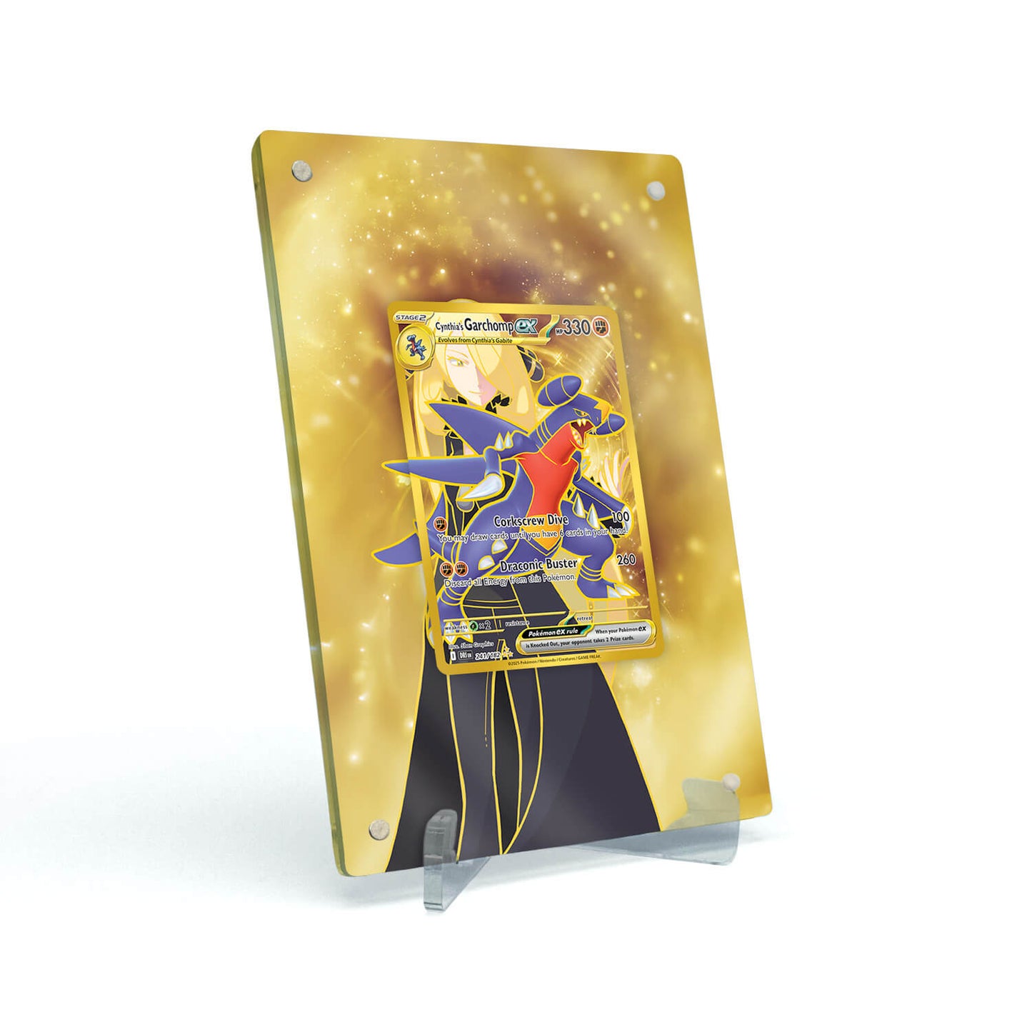 Extended Artwork Display Case Frame suitable for Pokemon Cynthia's Garchomp ex - Destined Rivals - DRI 241