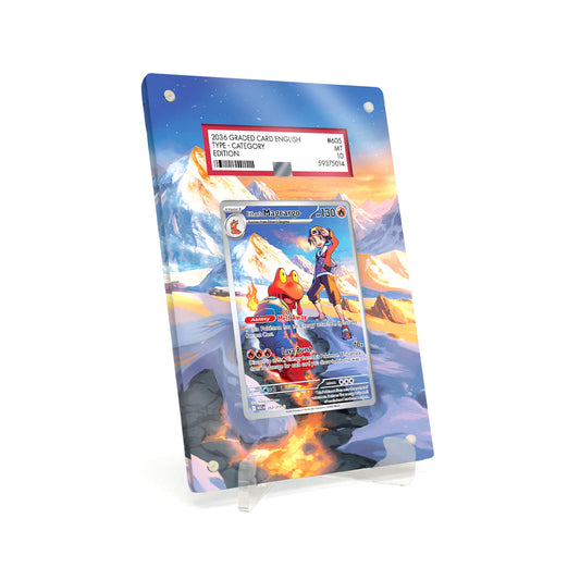 Extended Artwork Display Case Frame suitable for PSA Pokemon Ethan's Magcargo Ascended Heroes (ASC) #222