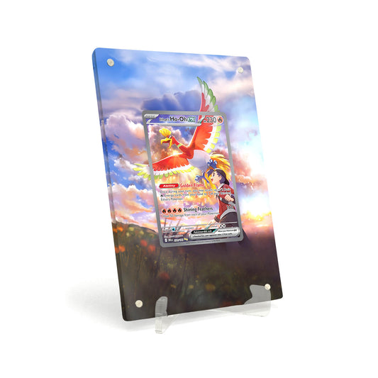 Extended Artwork Display Case Frame compatible with Pokemon Ethan's Ho-Oh ex Destined Rivals DRI 230