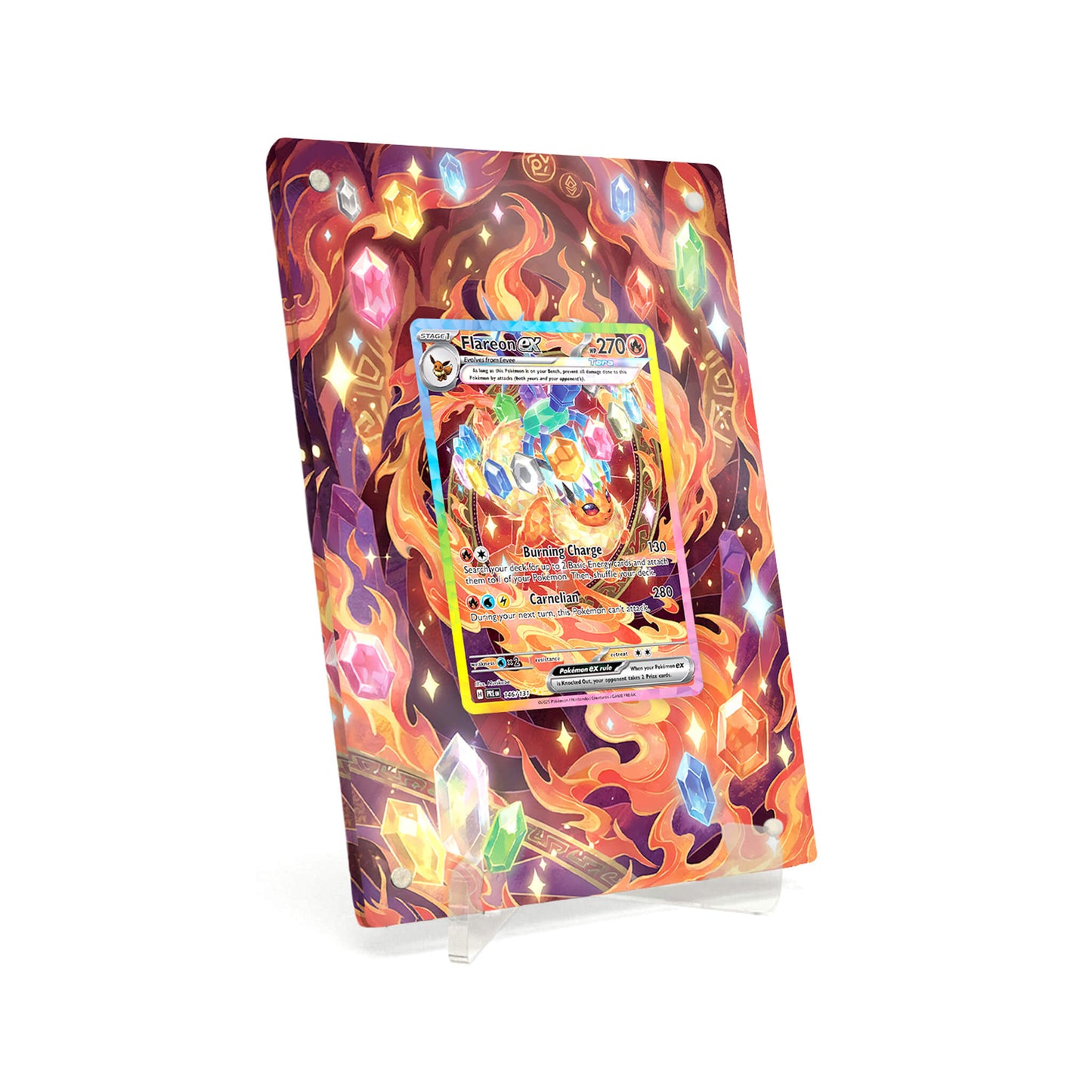 Extended Artwork Display Case Frame suitable for Pokemon Flareon ex Prismatic Evolutions (PRE) #146