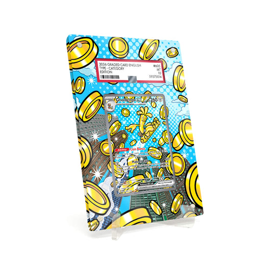 Extended Artwork Display Case Frame suitable for PSA Pokemon Gholdengo ex Prismatic Evolutions (PRE) #164