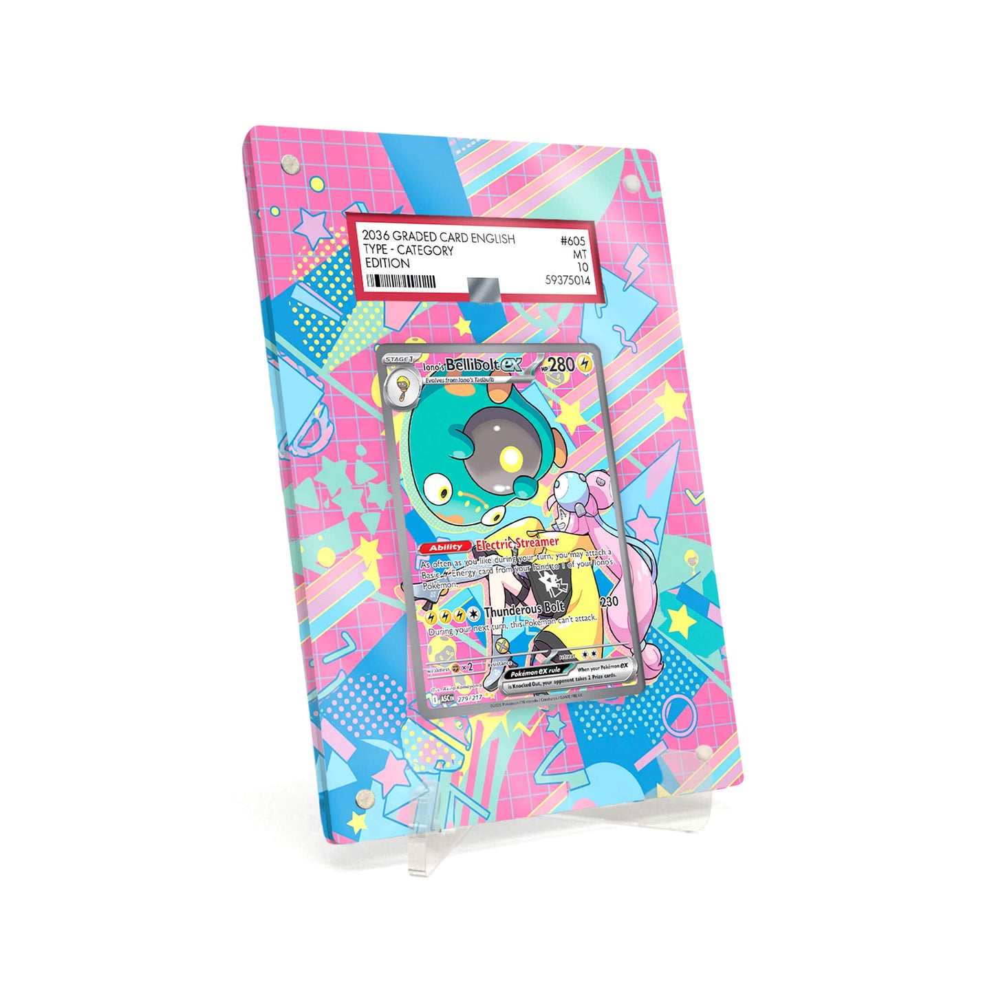 Extended Artwork Display Case Rahmen passend für PSA Pokemon Iono’s Bellibolt ex Ascended Heroes (ASC) #279