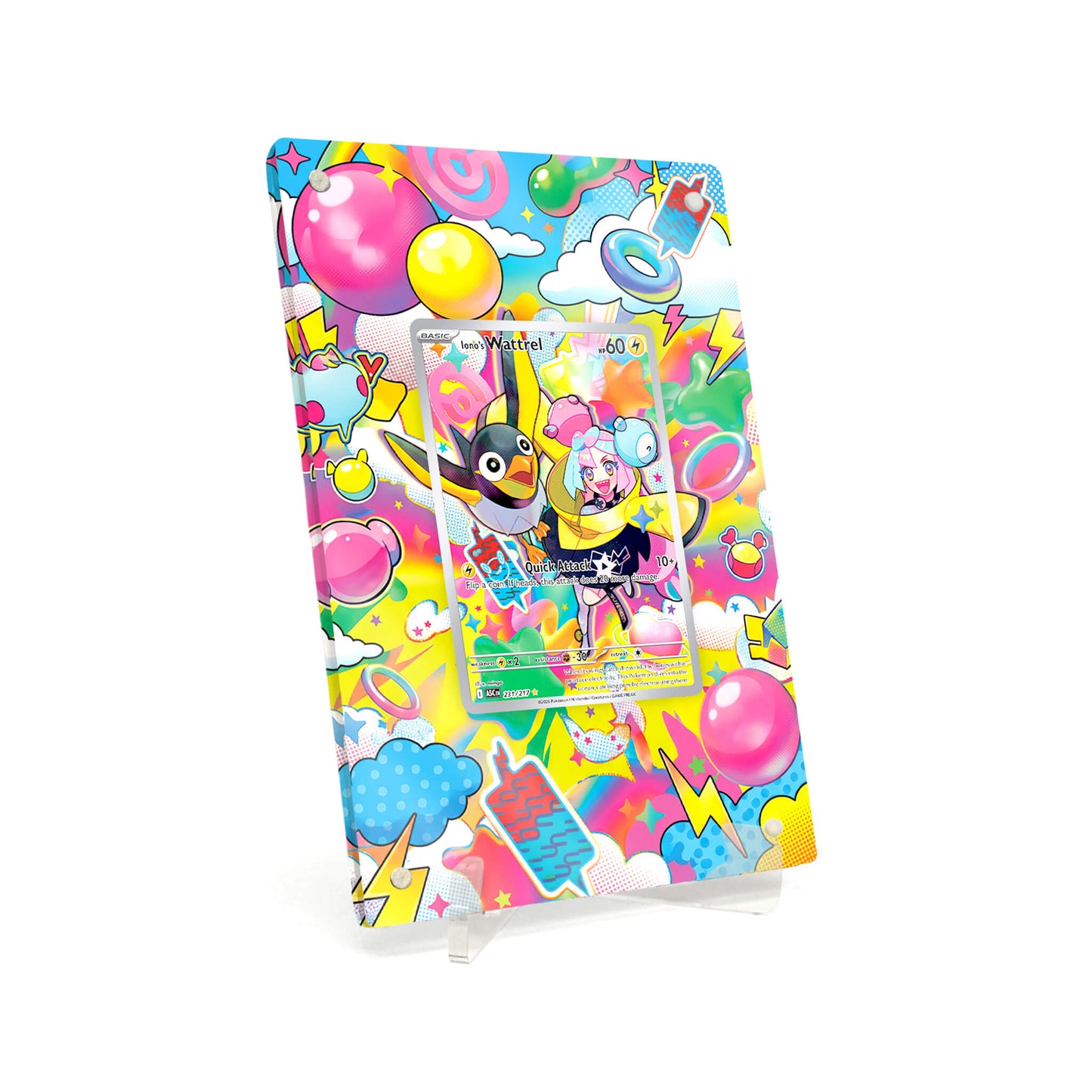 Extended Artwork Display Case Frame suitable for Pokemon Iono’s Wattrel Ascended Heroes (ASC) #231