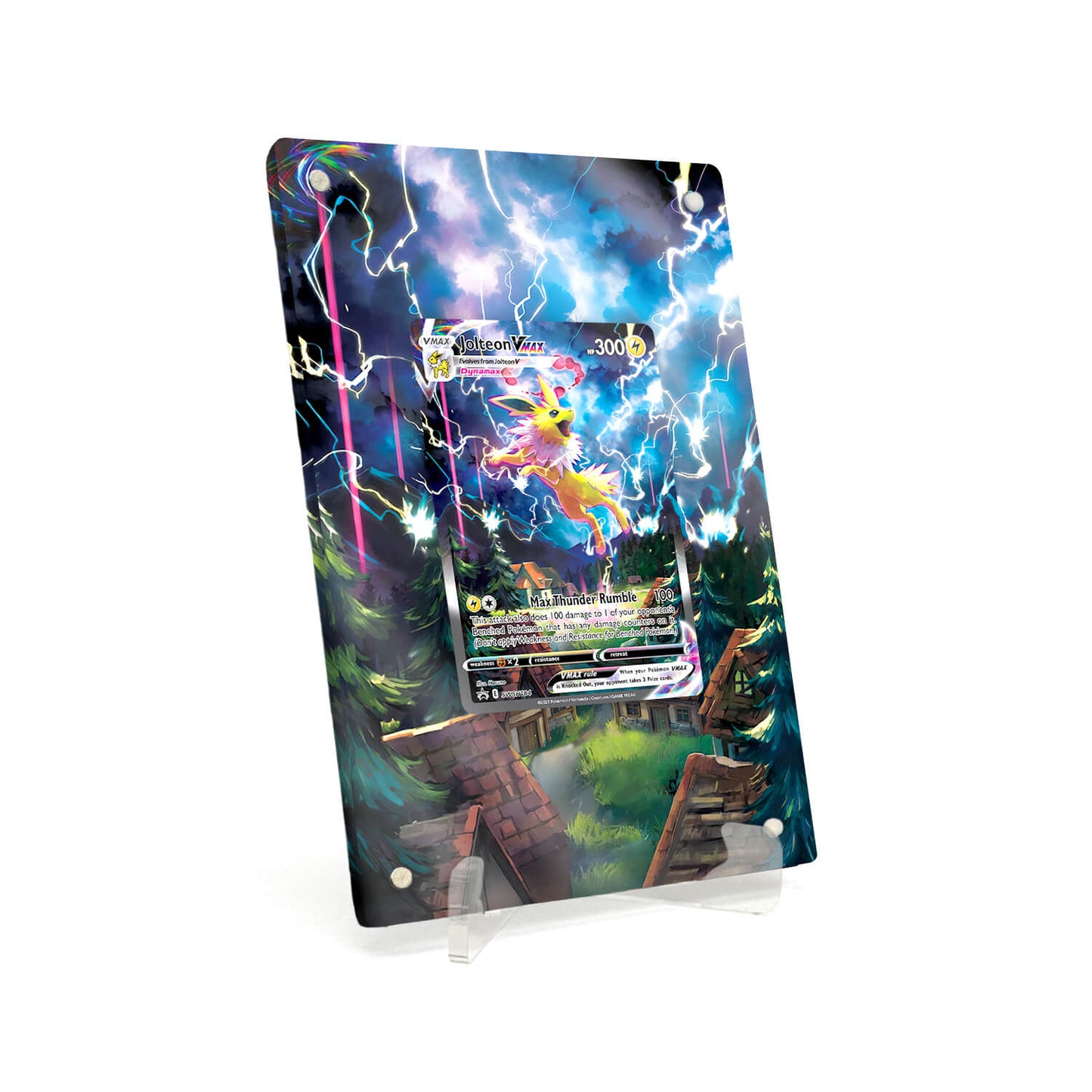 Extended Artwork Display Case Frame compatible with Pokemon Jolteon VMAX Sword &amp; Shield Promos #SWSH184