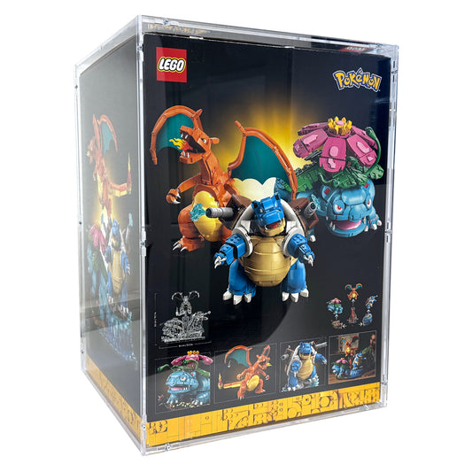 Acryl Case passend für Lego Pokemon 72153 Bisaflor, Glurak und Turtok