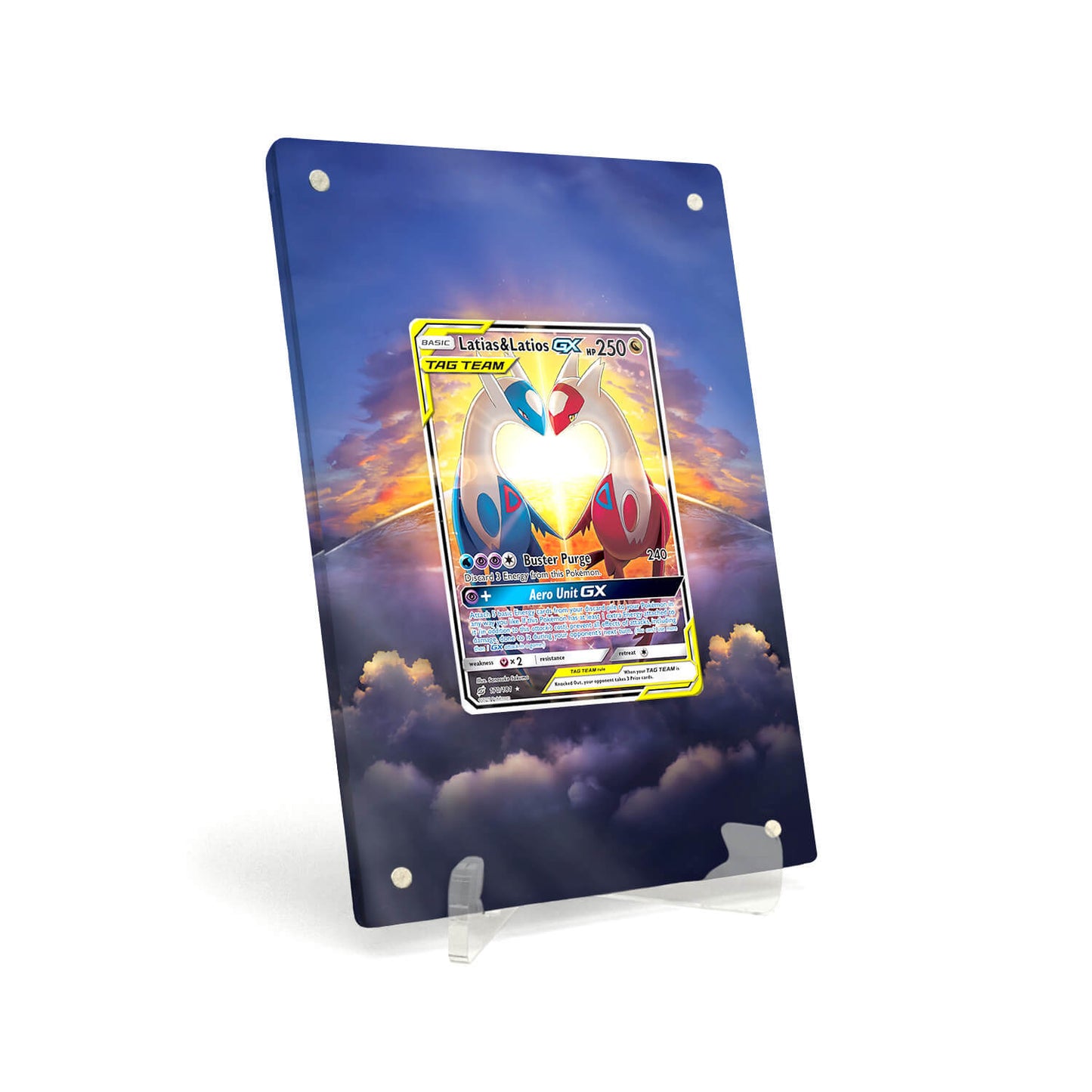 Extended Artwork Display Case Frame compatible with Pokemon Latias Latios GX Team Up TEU 170