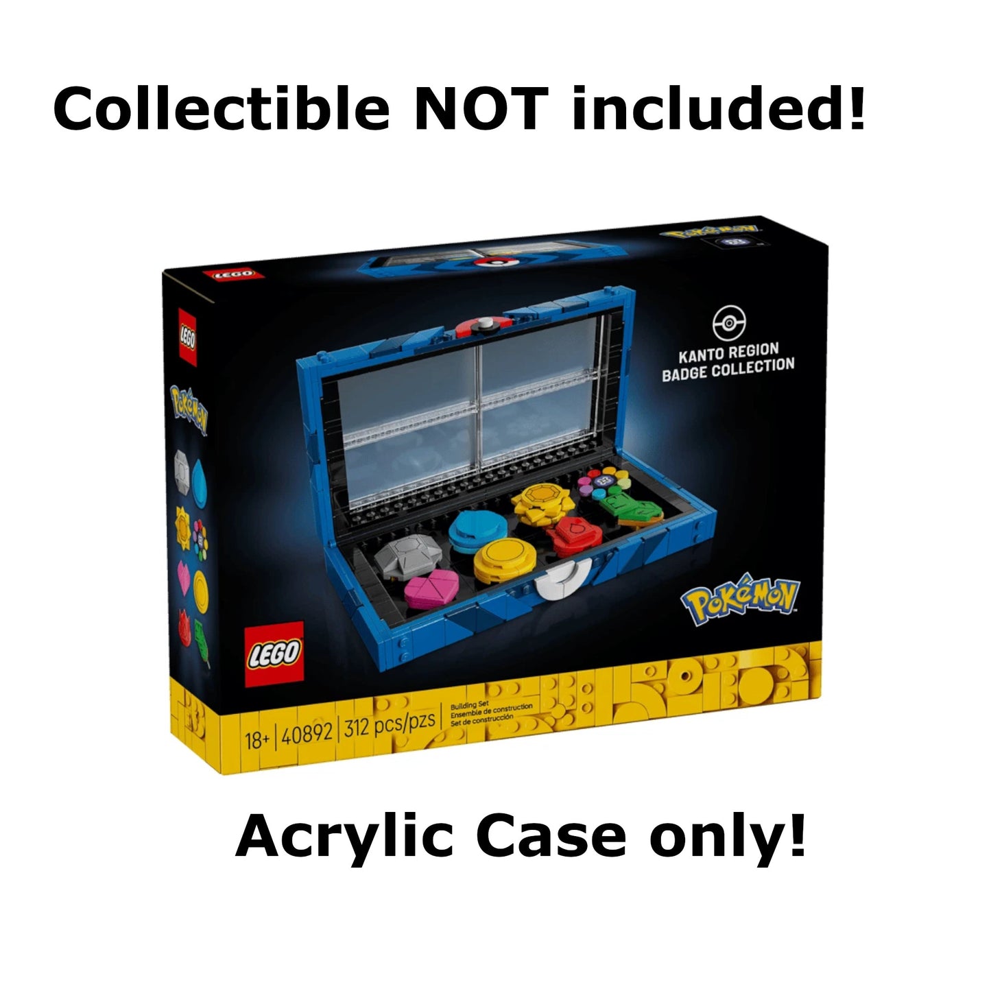 Acryl Case passend für Lego Pokemon 40892 Orden aus der Kanto Region GWP