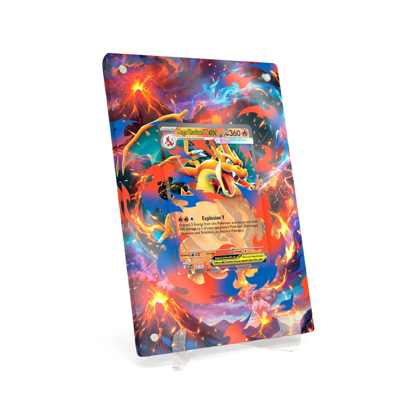 Extended Artwork Display Case Frame suitable for Pokemon Mega Charizard Y ex Ascended Heroes (ASC) #022