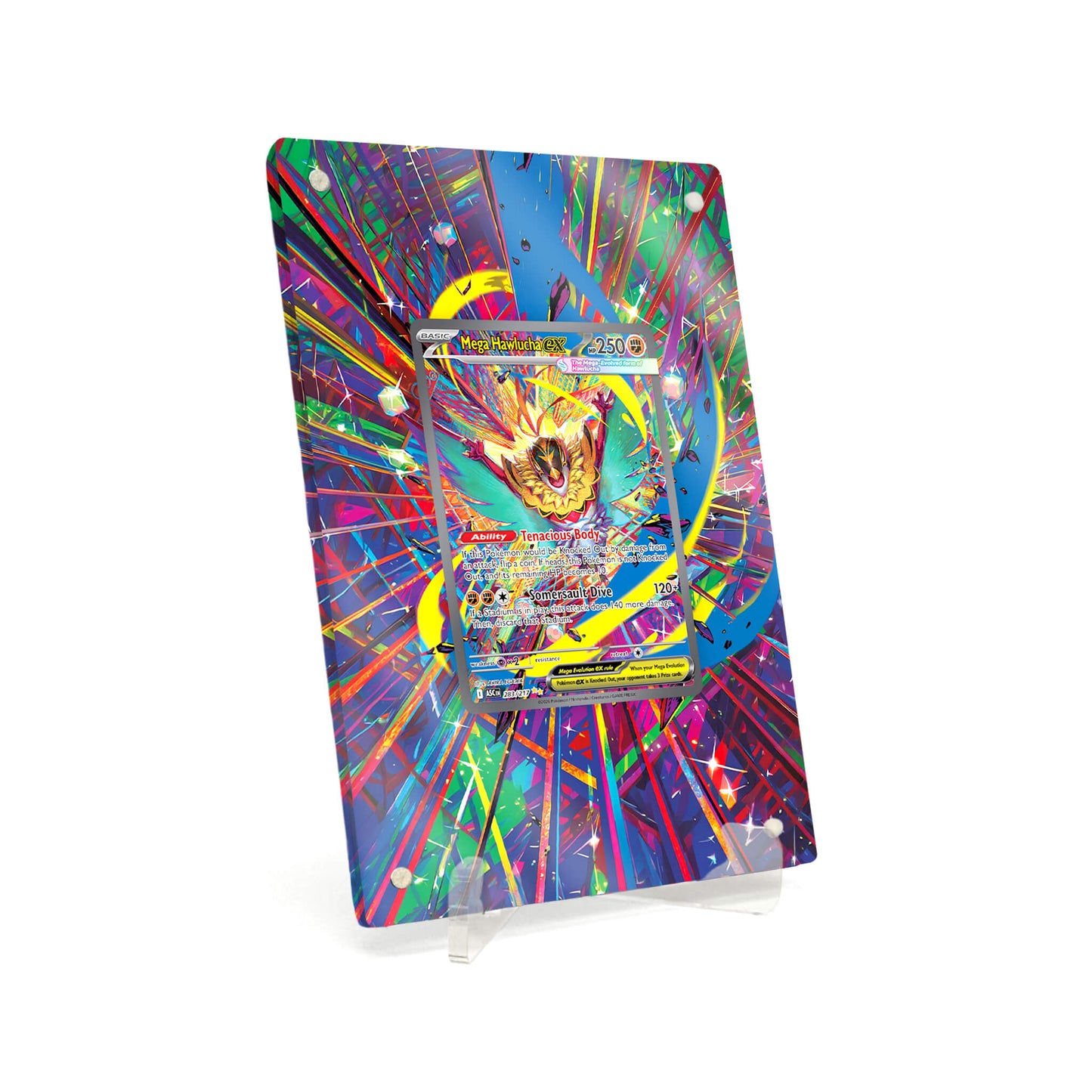 Extended Artwork Display Case Frame suitable for Pokemon Mega Hawlucha ex Ascended Heroes (ASC) #283