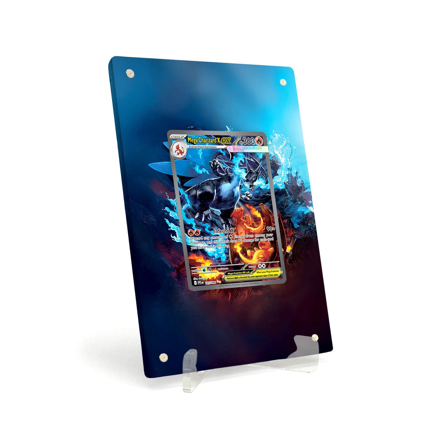 Extended Artwork Display Case Rahmen passend für Pokemon Mega Charizard X ex Phantasmal Flames PFL 125