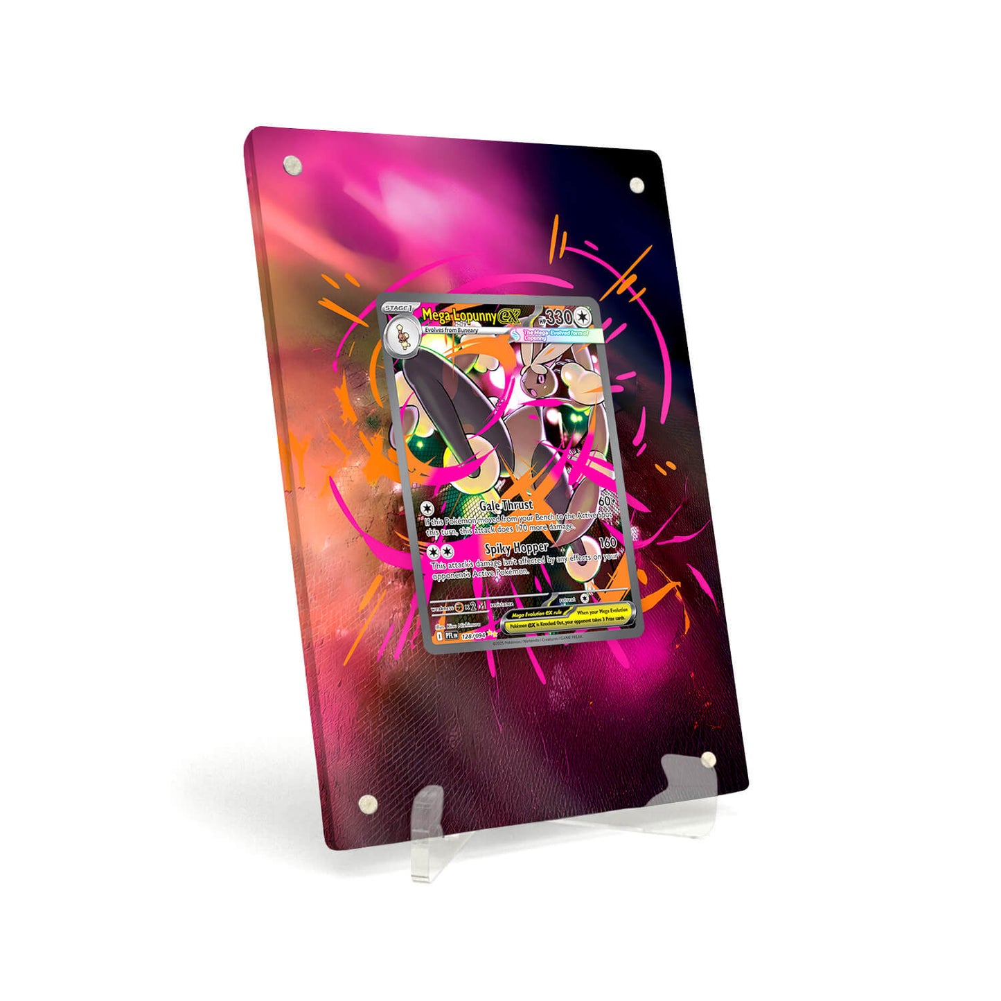Extended Artwork Display Case Frame suitable for Pokemon Mega Lopunny ex Phantasmal Flames PFL 128