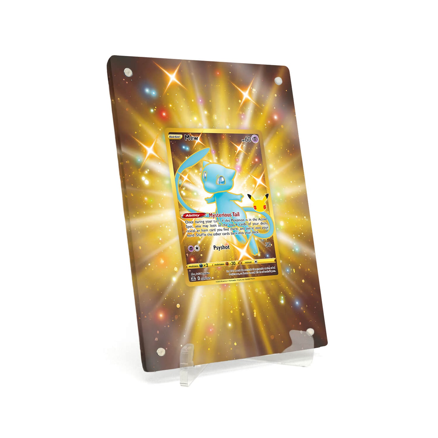 Extended Artwork Display Case Frame suitable for Pokemon Mew Celebrations (CEL) #025