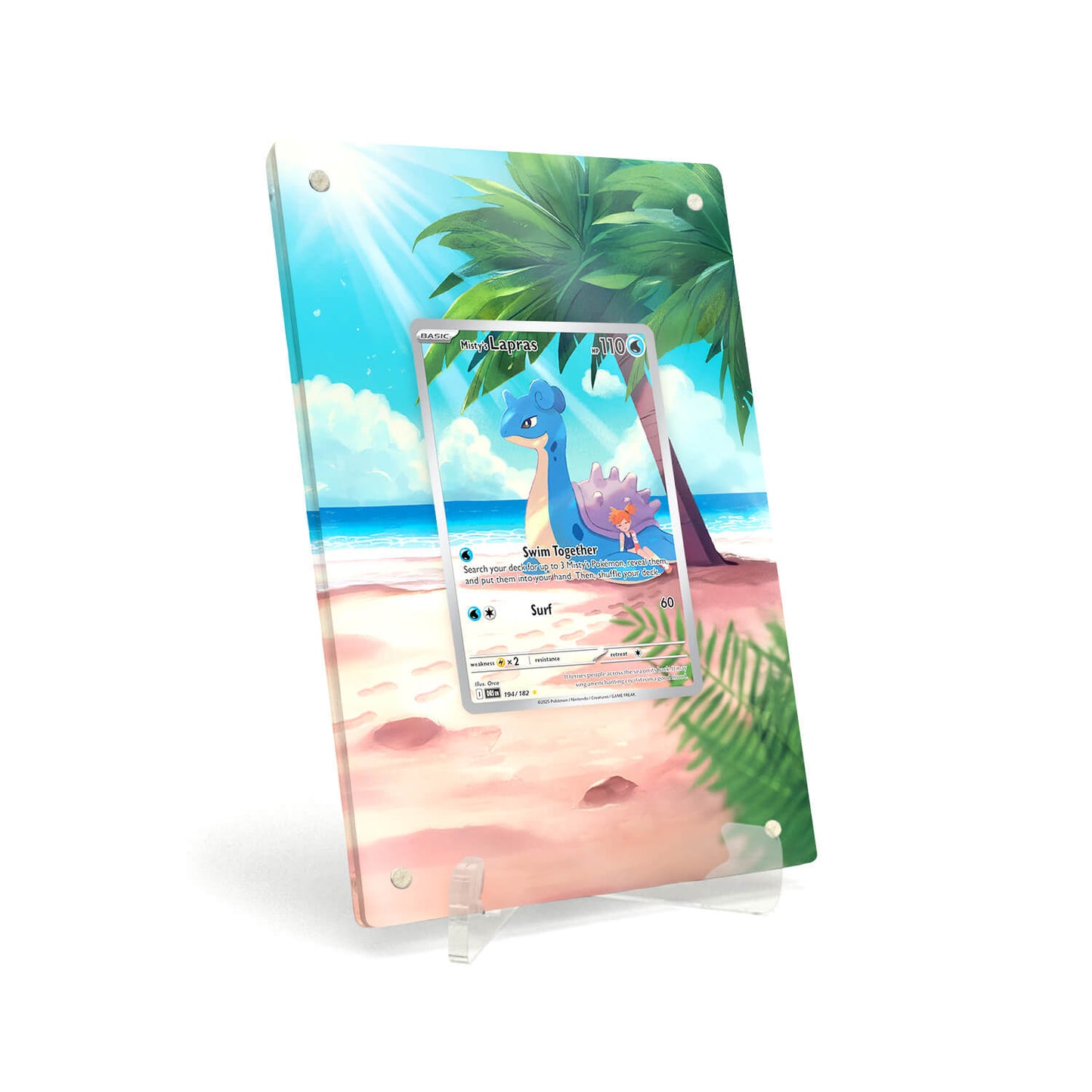 Extended Artwork Display Case Frame compatible with Pokemon Mistys Lapras Destined Rivals DRI 194