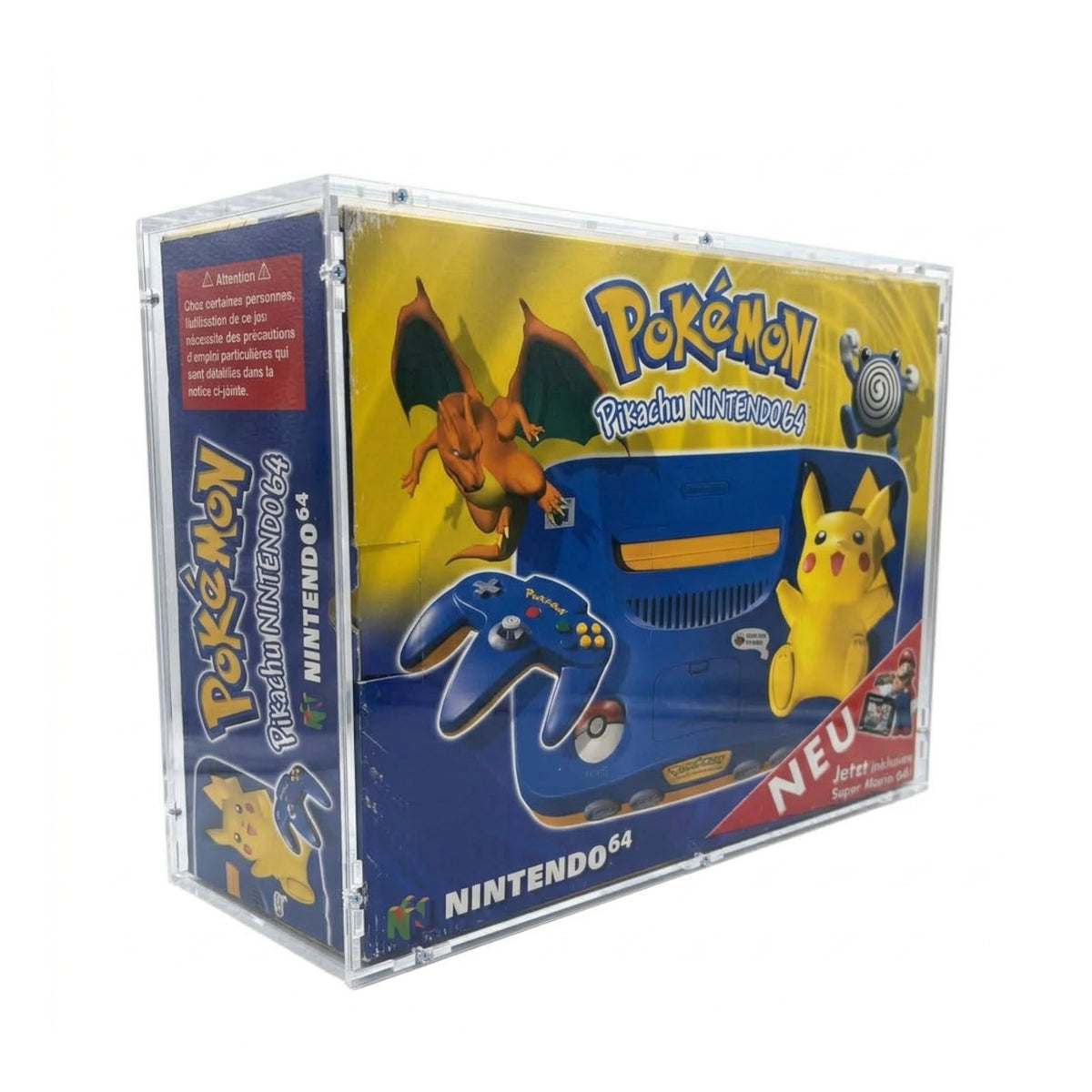 Acryl Case passend für Nintendo 64 N64 Pikachu Edition Konsole OVP
