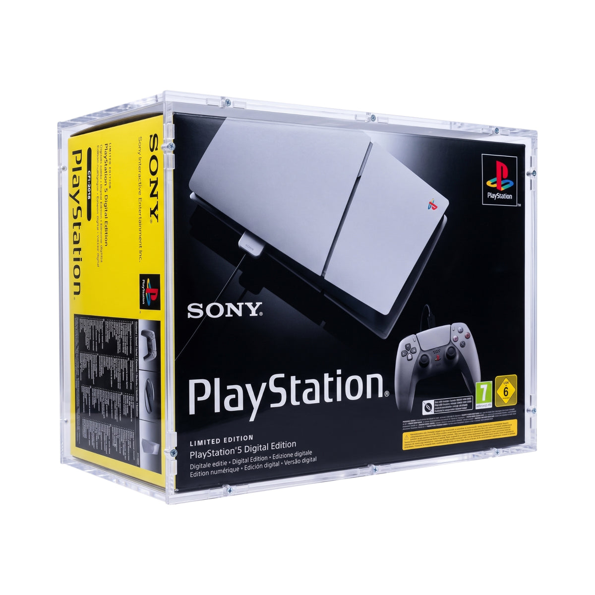Acrylic case suitable for Sony PlayStation 5 Digital 30th Anniversary Limited Edition console (in original packaging)