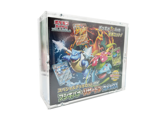 Acryl Case für Pokemon Center Bisaflor / Venusaur & Glurak / Charizard & Turtok / Blastoise Special Deck Set ex japanisch