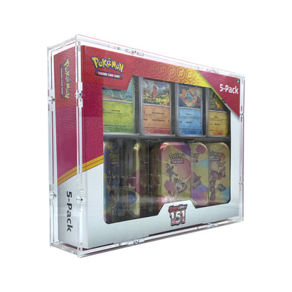 Acrylic Case suitable for Pokemon 151: Cosco 5-Pack Mini Tin Bundle