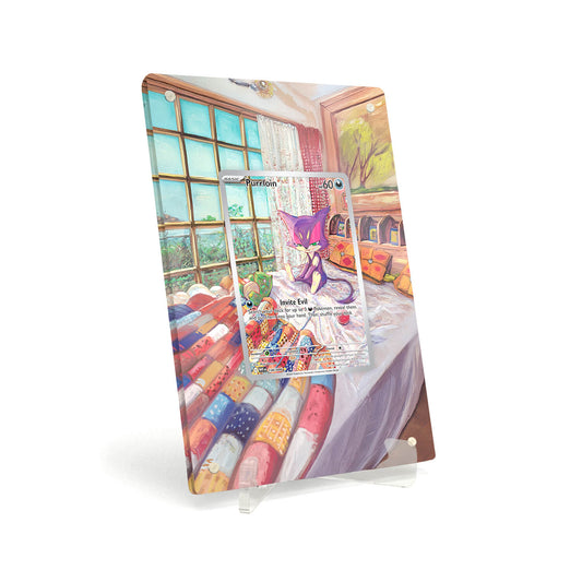 Extended Artwork Display Case Rahmen passend für Pokemon Purrloin White Flare WHT 136