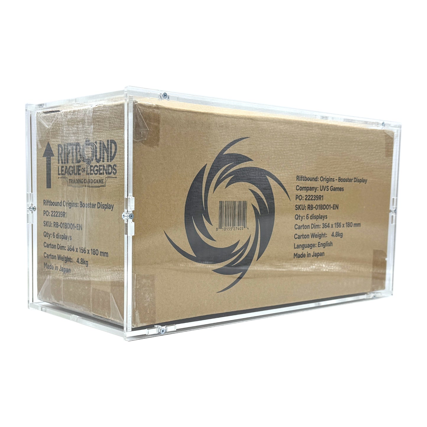 Acrylic case suitable for League of Legends Riftbound 6x booster box display case (English)
