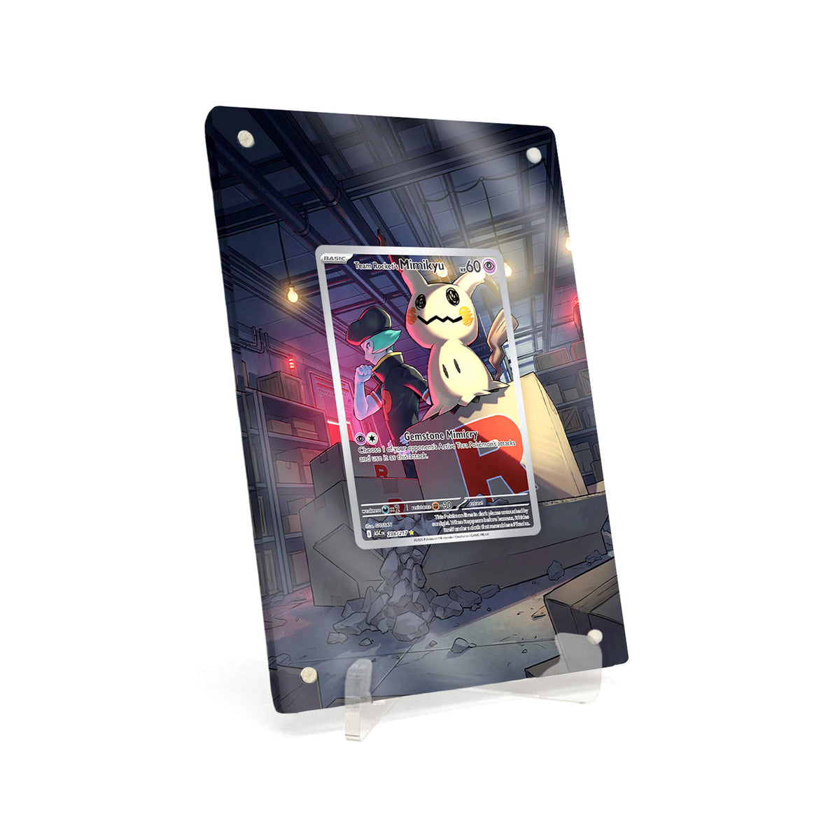 Extended Artwork Display Case Frame suitable for Pokemon Team Rocket's Mimikyu Ascended Heroes (ASC) #238