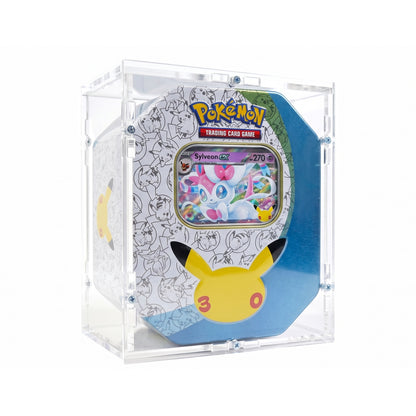 Acrylic case suitable for Pokemon tin box, e.g., 30th Anniversary set