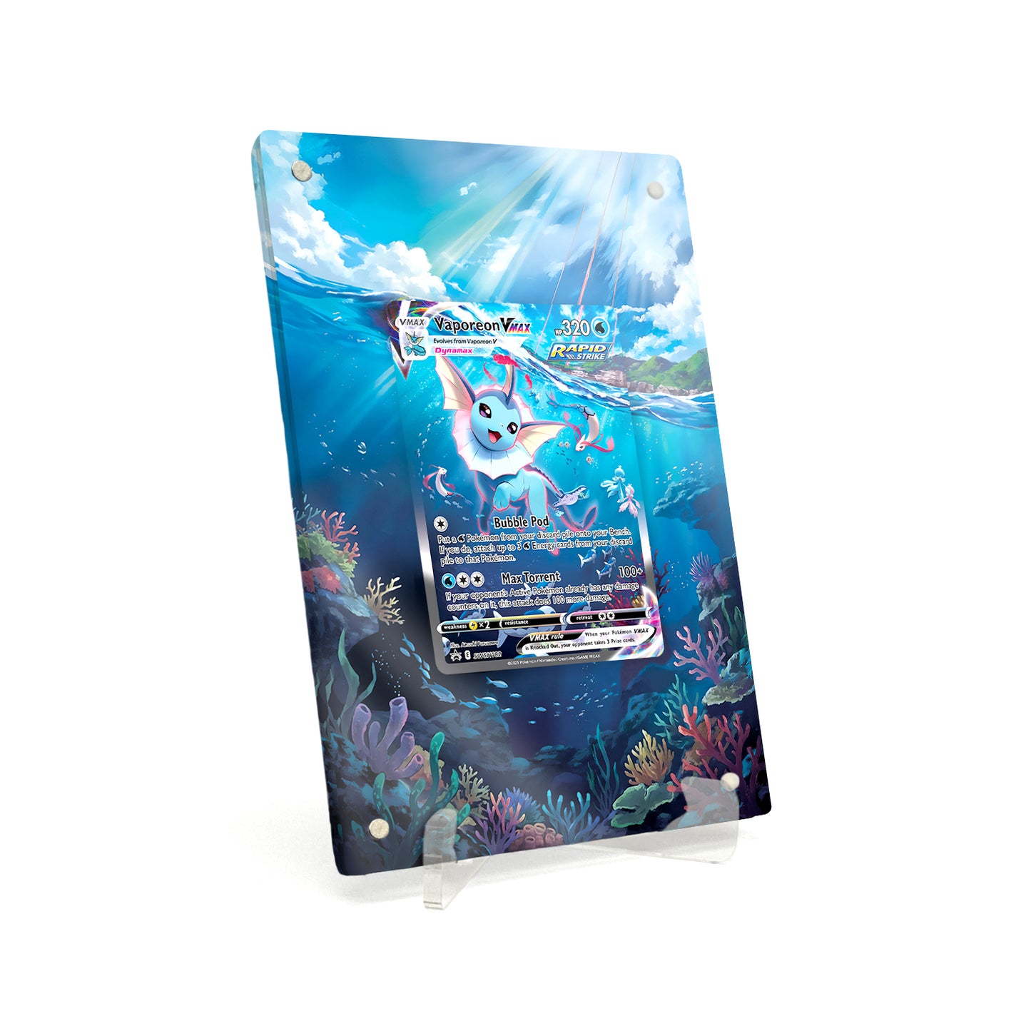 Extended Artwork Display Case Rahmen passend für Pokemon Vaporeon VMAX Sword & Shield Promos #SWSH182
