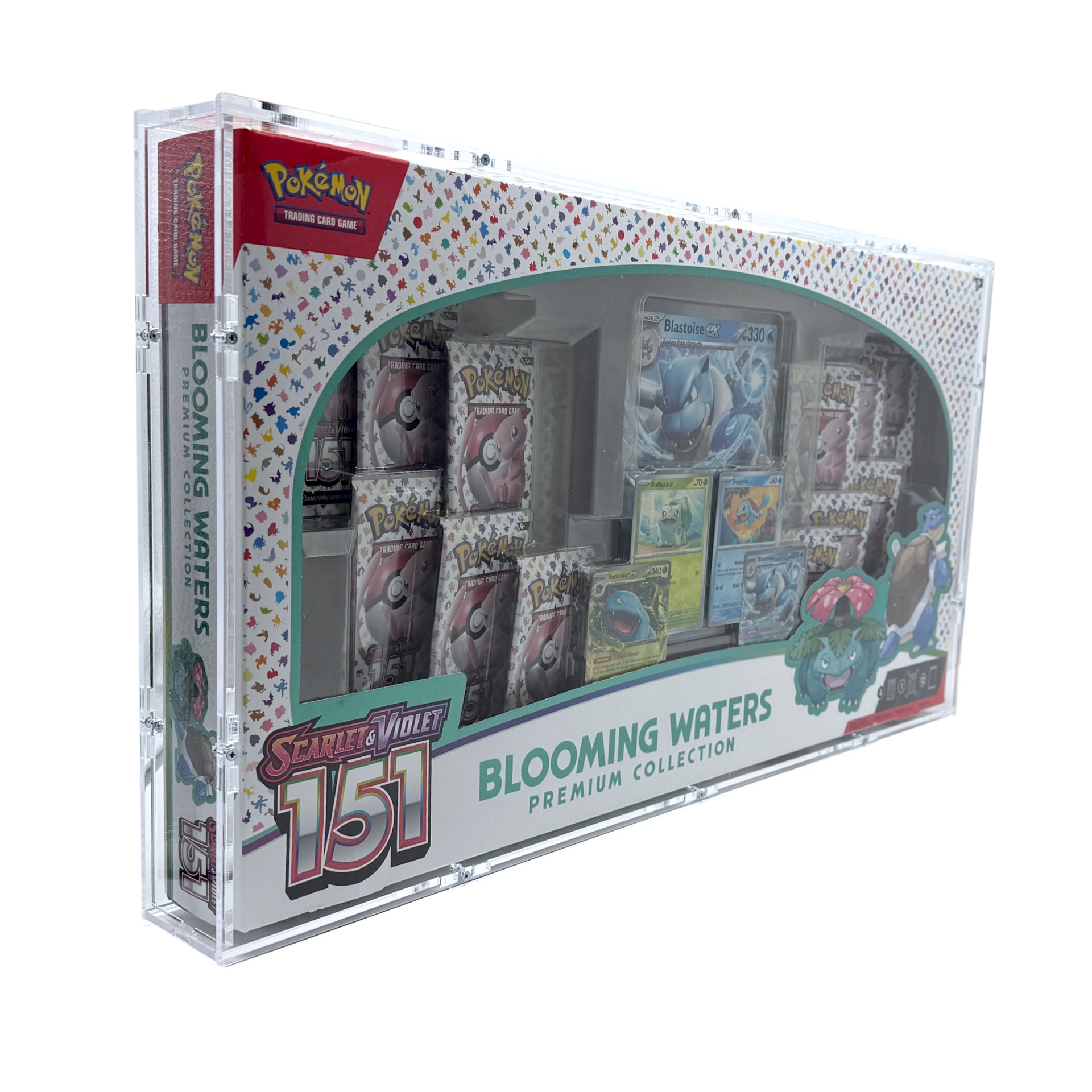 pokemon trading card game blooming waters premium collection Acrylic Case 151 – 4 exclusive promotional cards – Bulbasaur Pokemon Blooming Waters Premium Collection,