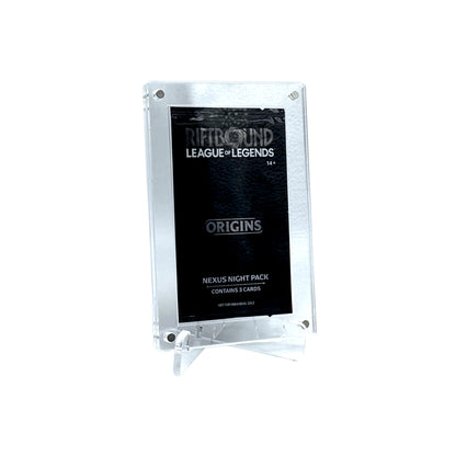 Acrylic case suitable for League of Legends Riftbound Nexus Promo Booster (English version, magnetic), including acrylic stand.