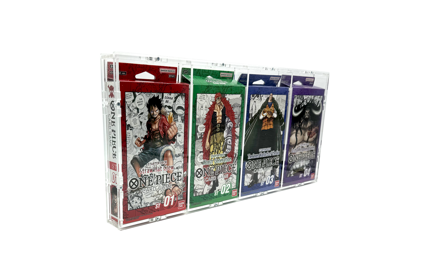 Acrylic Case for 4x One Piece Starter Theme Deck English e.g. Straw Hat Crew