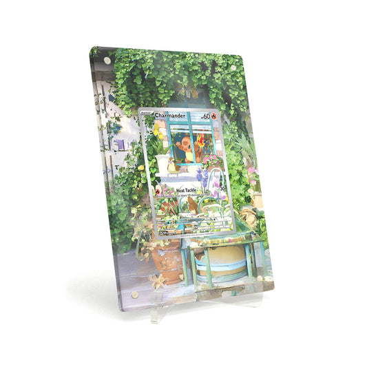Extended Artwork Display Case Frame suitable for Pokemon Charmander SVP 044