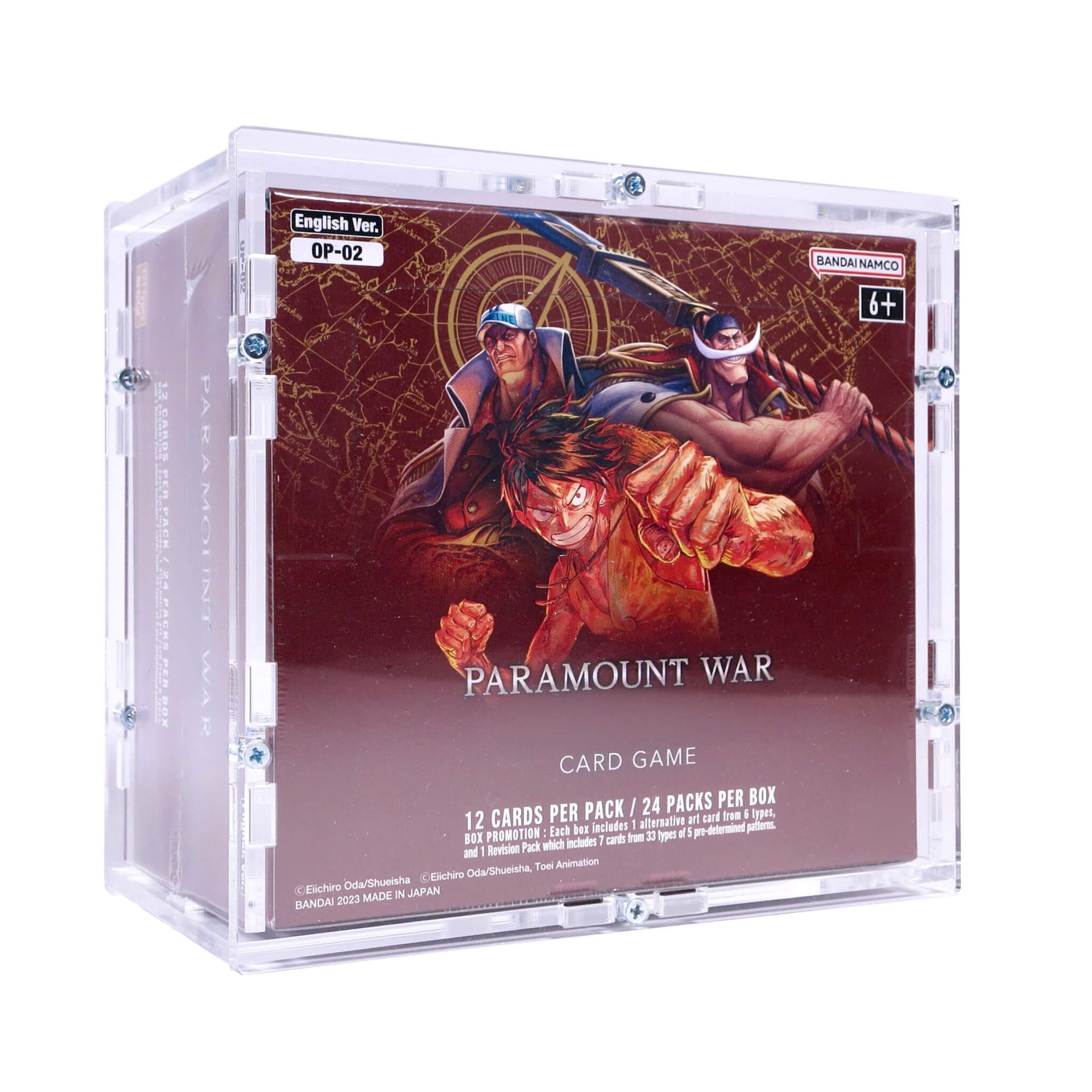 One Piece TCG Booster Box Display Case  Acrylic Protector For OP-02  Paramount War & OP-01 Booster Boxes